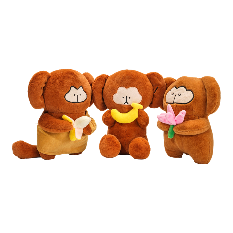 ของเล่นตุ๊กตาลิงแสนน่ารักพร้อมกล้วยและดอกไม้ ของเล่นตุ๊กตาลิงแสนน่ารักพร้อมกล้วยและดอกไม้