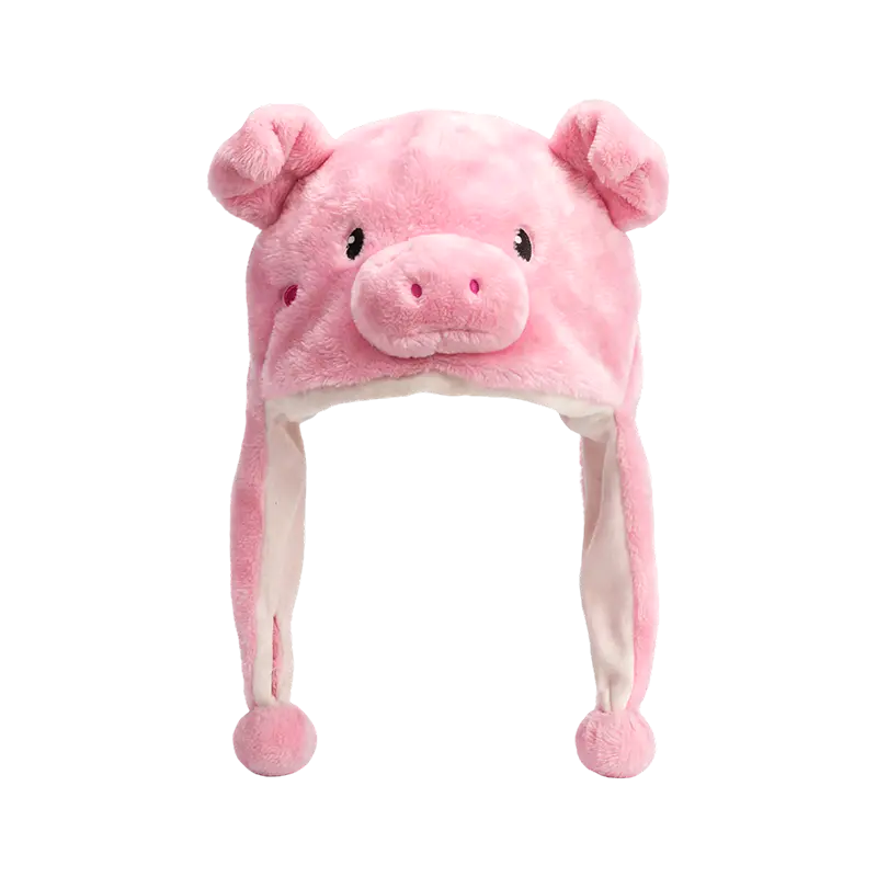 หมวกตุ๊กตาหมูสีชมพู